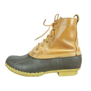 LL Bean Tan Leather Waterproof All Weather Ankle Duck Boots Mens Size 8